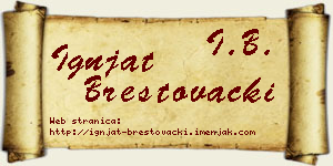 Ignjat Brestovački vizit kartica